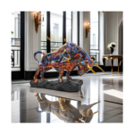 Wall Street Inspired Bronze Bull Statue – Elegant Resin Wealth & Power Sculpture for Home and Office Decor