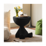 Bear-Shaped Side Table with Hidden Storage – Modern Waterproof Plastic Coffee Table for Living Room, Bedroom & Bedside Use – Black