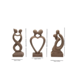 3PCS Abstract Couple Kissing Resin Sculpture Set – Romantic Sandstone Art Figurines for Living Room, TV Stand & Wedding Decor - Image 3