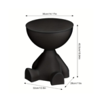 Bear-Shaped Side Table with Hidden Storage – Modern Waterproof Plastic Coffee Table for Living Room, Bedroom & Bedside Use – Black - Image 7